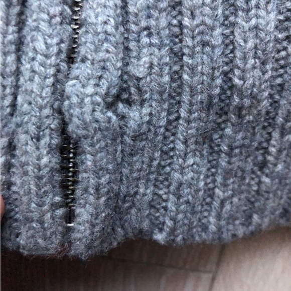 Aritzia TNA Sea To Sky Lambswool Chunky Knit Zip Sweater Medium Nordic Fair Isle - Picture 6 of 14